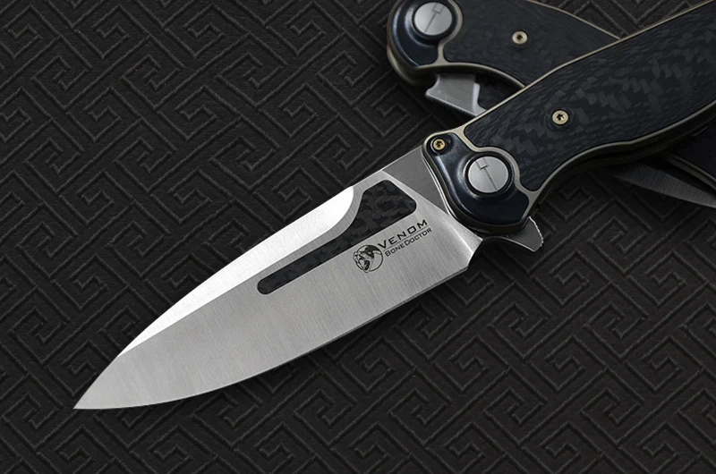 VENOM BONE DOCTOR M390 Титан+ CF Флиппер Складной нож Открытый Кемпинг Охота выживания карманные кухонные ножи для фруктов EDC инструменты