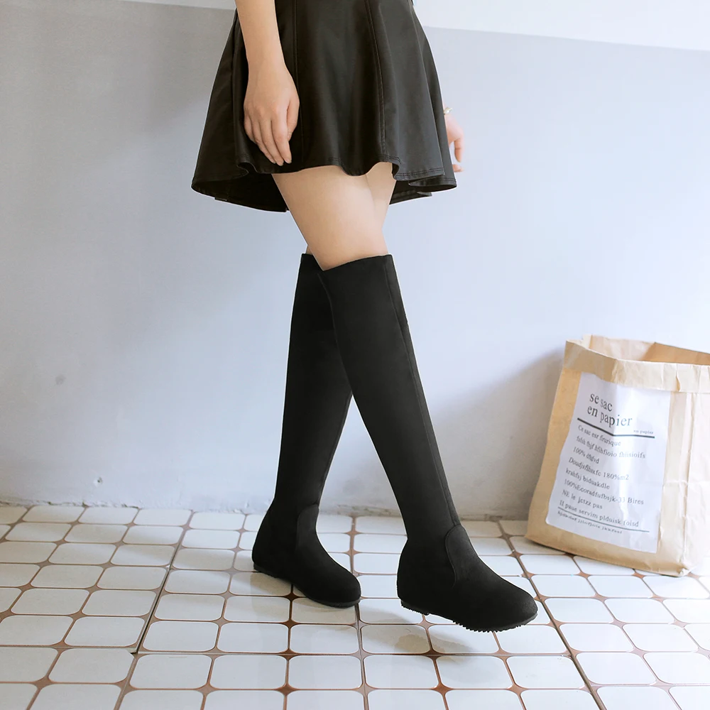 Женские высокие сапоги с круглым носком большие размеры 34 52|long boots|winter bootsbotas mujer |