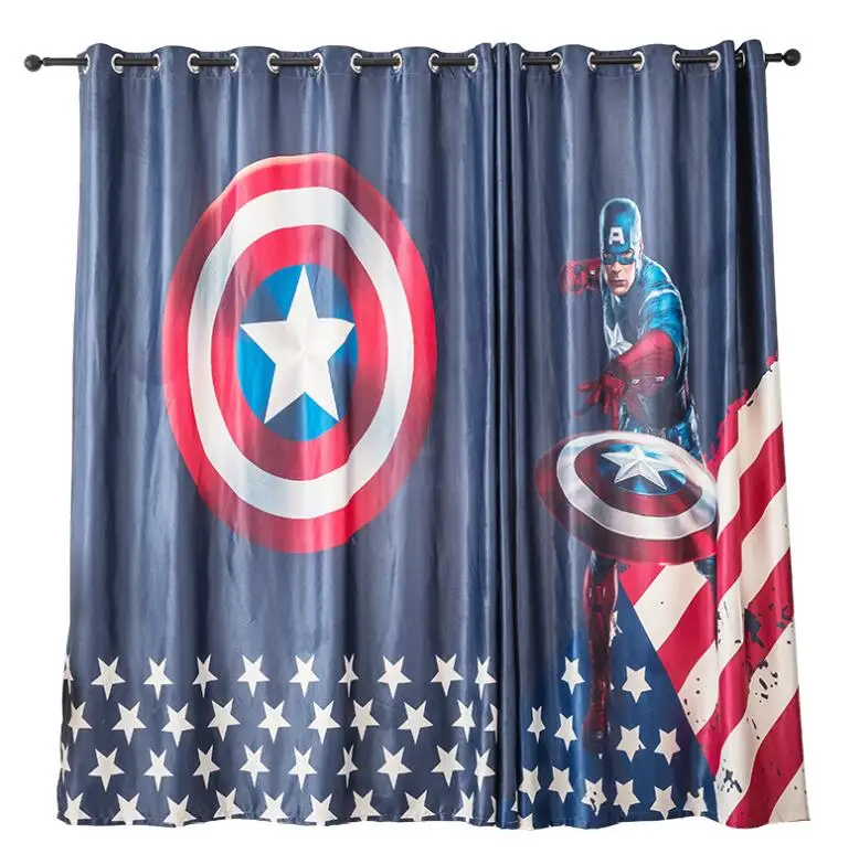

INS Modern American Cartoon Blackout Curtains For Kids Room 3D Printed Curtain For Boys Bedroom Window Treatment Bedroom