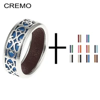 cremo simple style heart to heart ring for woman interchangeable leather band changing bague argent fashion jewelry
