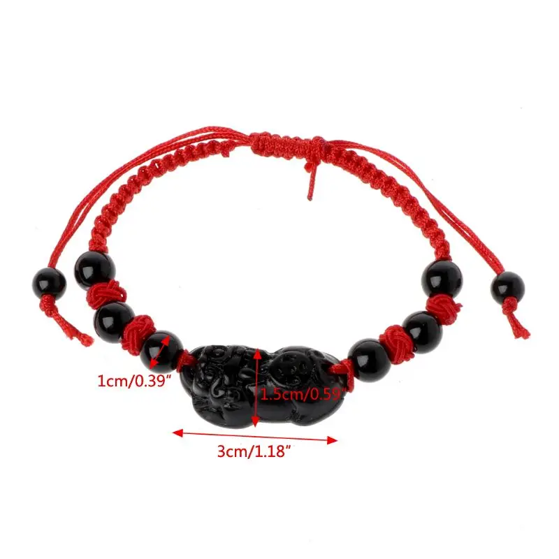 

New Bracelet Obsidian Stone Pi Xiu Kabbalah Red String Bracelet Attract Wealth Good Luck Fashion Jewelry Accessories
