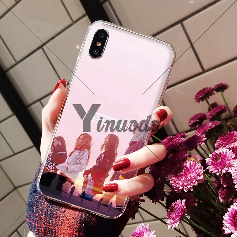 Yinuoda черный розовый BLACKPINK kpop коллаж Мягкий Силиконовый ТПУ чехол для телефона iPhone 5 5Sx 6 7plus 8 8Plus X XS MAX XR