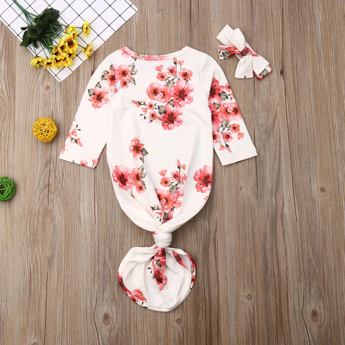 От 0 до 12 месяцев с цветочным рисунком для новорожденных девочек и мальчиков