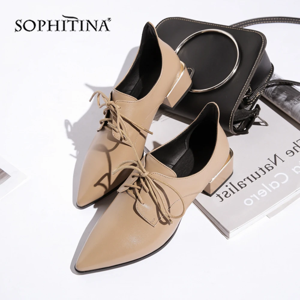 SOPHITINA/Повседневные туфли лодочки с острым носком высококачественные из