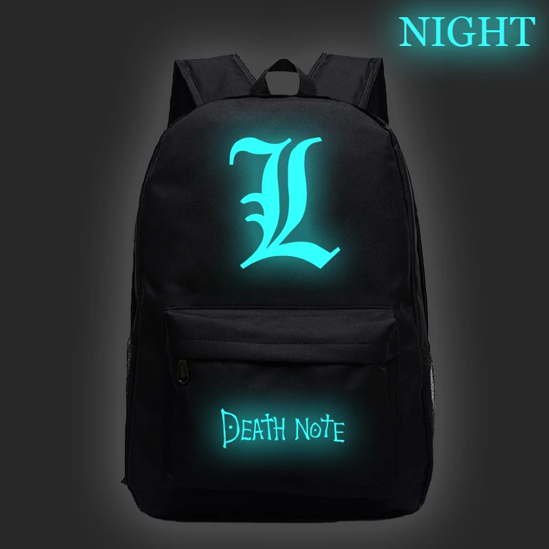 Горячая Распродажа, светящийся школьный рюкзак с надписью "Death Note", рюкзак для ноутбука, рюкзак для мужчин, женщин, мальчиков и девочек, Повседневная книга Mochila