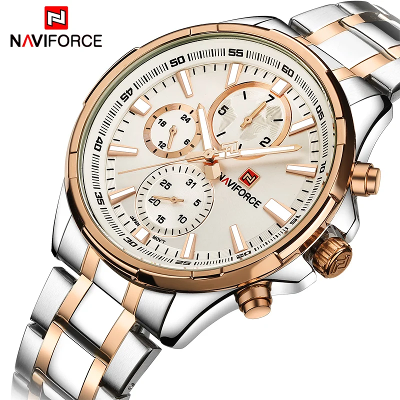 Часы NAVIFORCE мужские модные деловые кварцевые водонепроницаемые|masculino|masculinos