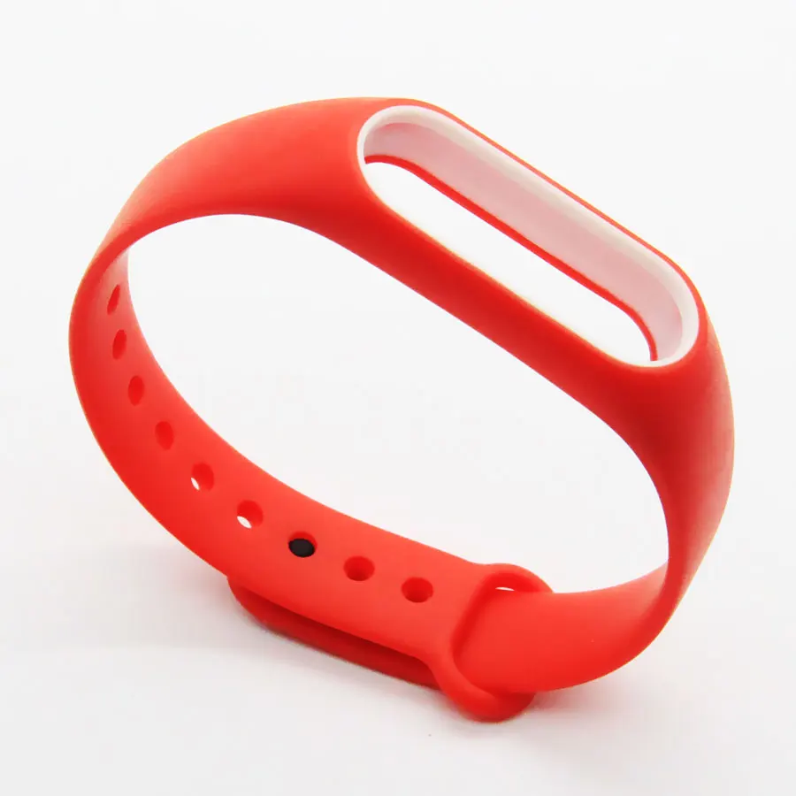 Red with White Двойной цвет для mi band 2 аксессуары pulseira mi band 2 ремешок сменный силиконовый ремешок для xiaomi mi2 умный Браслет - Цвет: Red with White