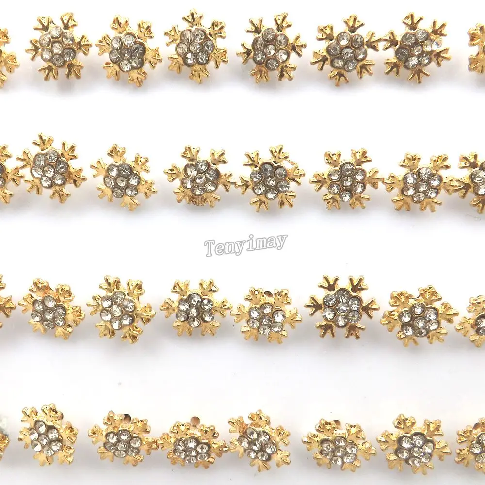 10 мм золотой цвет серьга из снежинки шпильки инкрустированные прозрачными