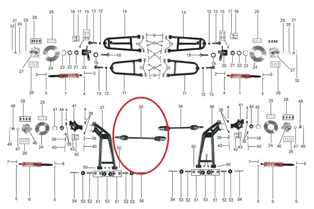 Задний правый приводной вал Подходит для KINROAD 1100 багги/XT1100 карт 22/27 зубьев 82