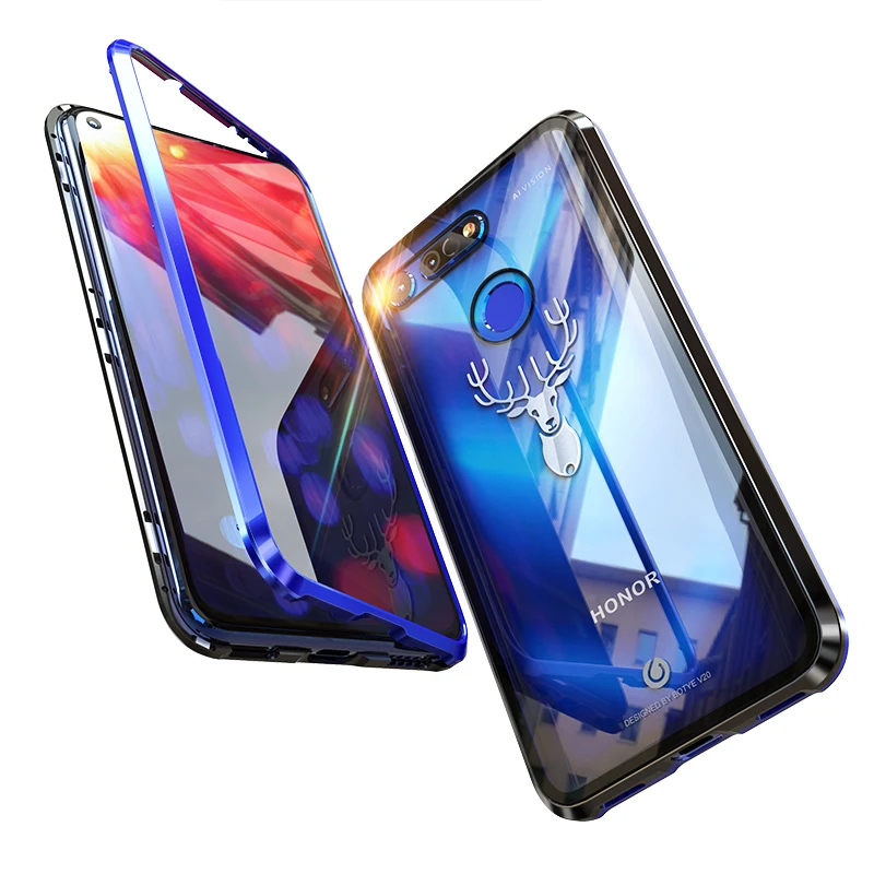 Магнитный адсорбционный чехол для Huawei Honor View 20 корпус из сплава металлическая