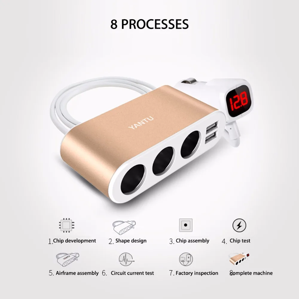 Автомобильное зарядное устройство SOONHUA 3 1 а с двумя usb портами и разъемами для