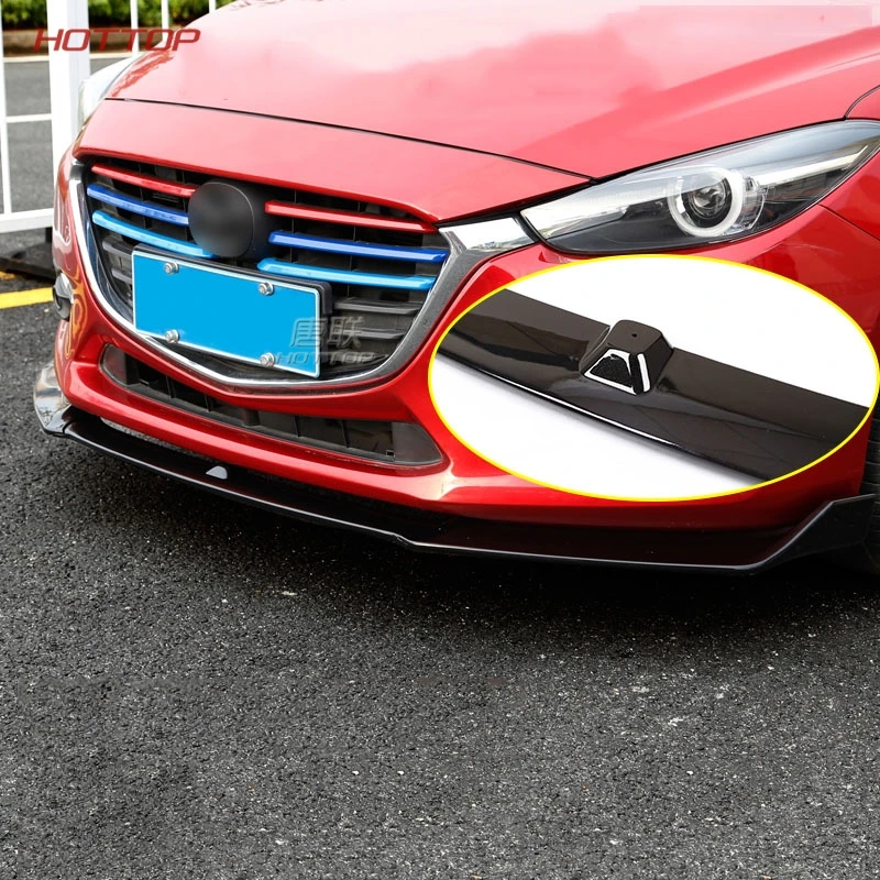 1 шт. ABS для Mazda 3 Axela- передний бампер Гриль накладка наклейка под гриль губы декоративная наклейка - Цвет: shovel black 3pcs