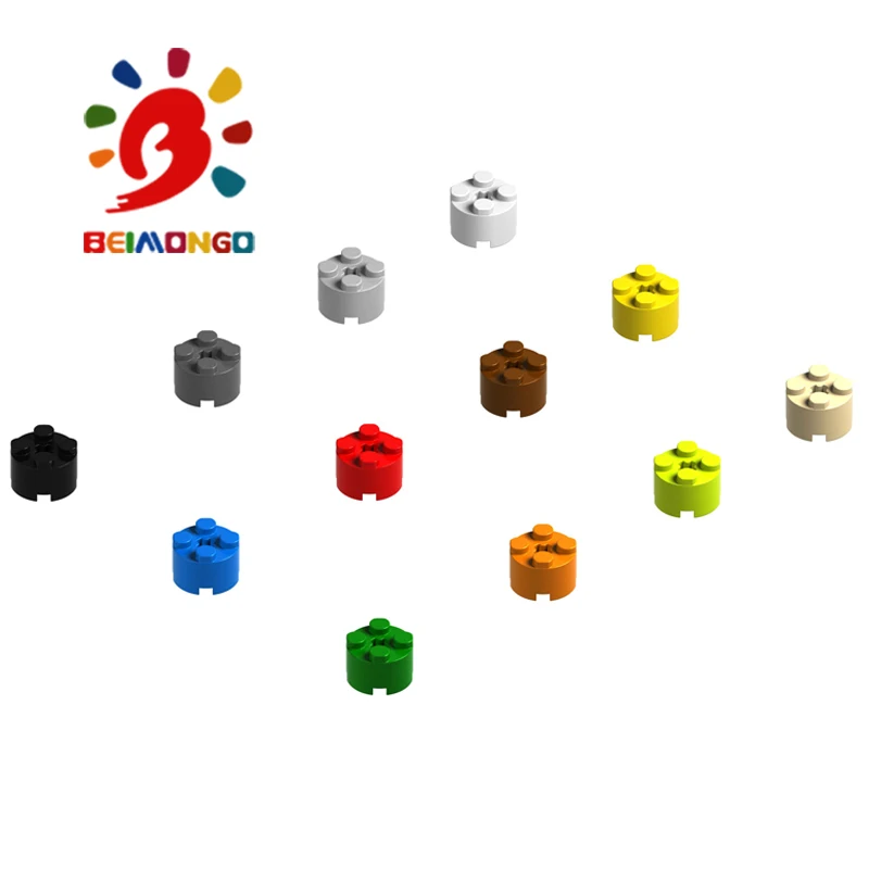 Бесплатная доставка! BEIMONGO блоки MOC Кирпич 2x2 круглый 100 шт образовательные и
