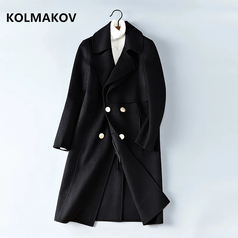 Новинка 2018 двусторонняя Мужская кашемировая куртка официальные черные пальто из