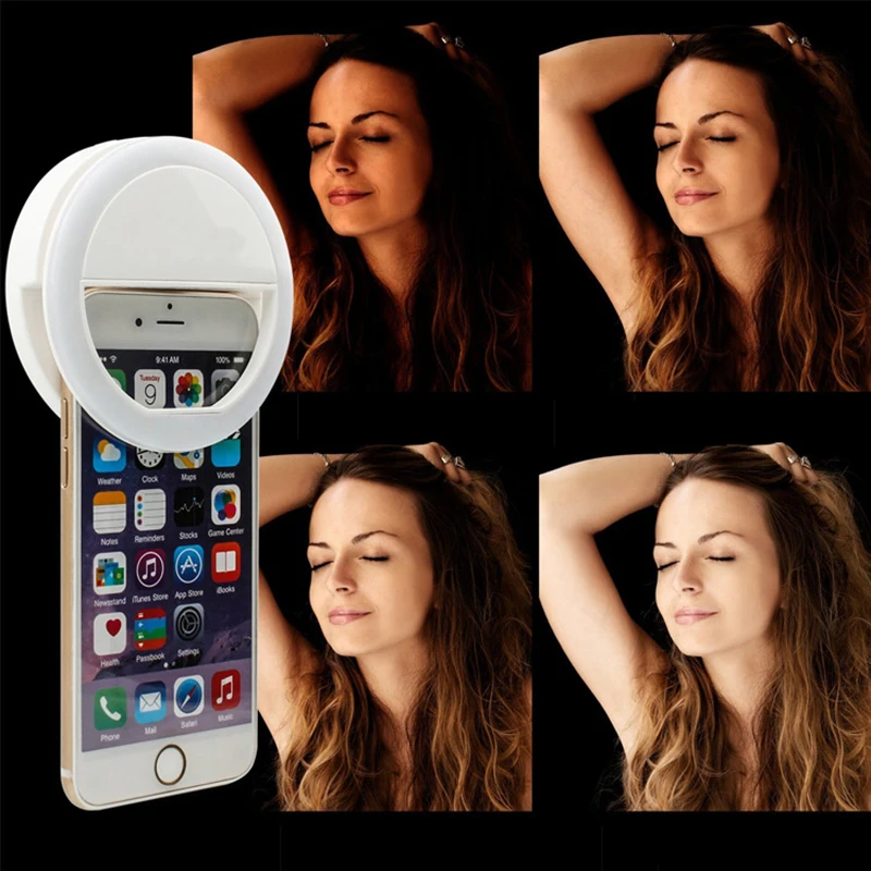 Селфи портативная Вспышка светодиодная камера телефон фотография кольцо света