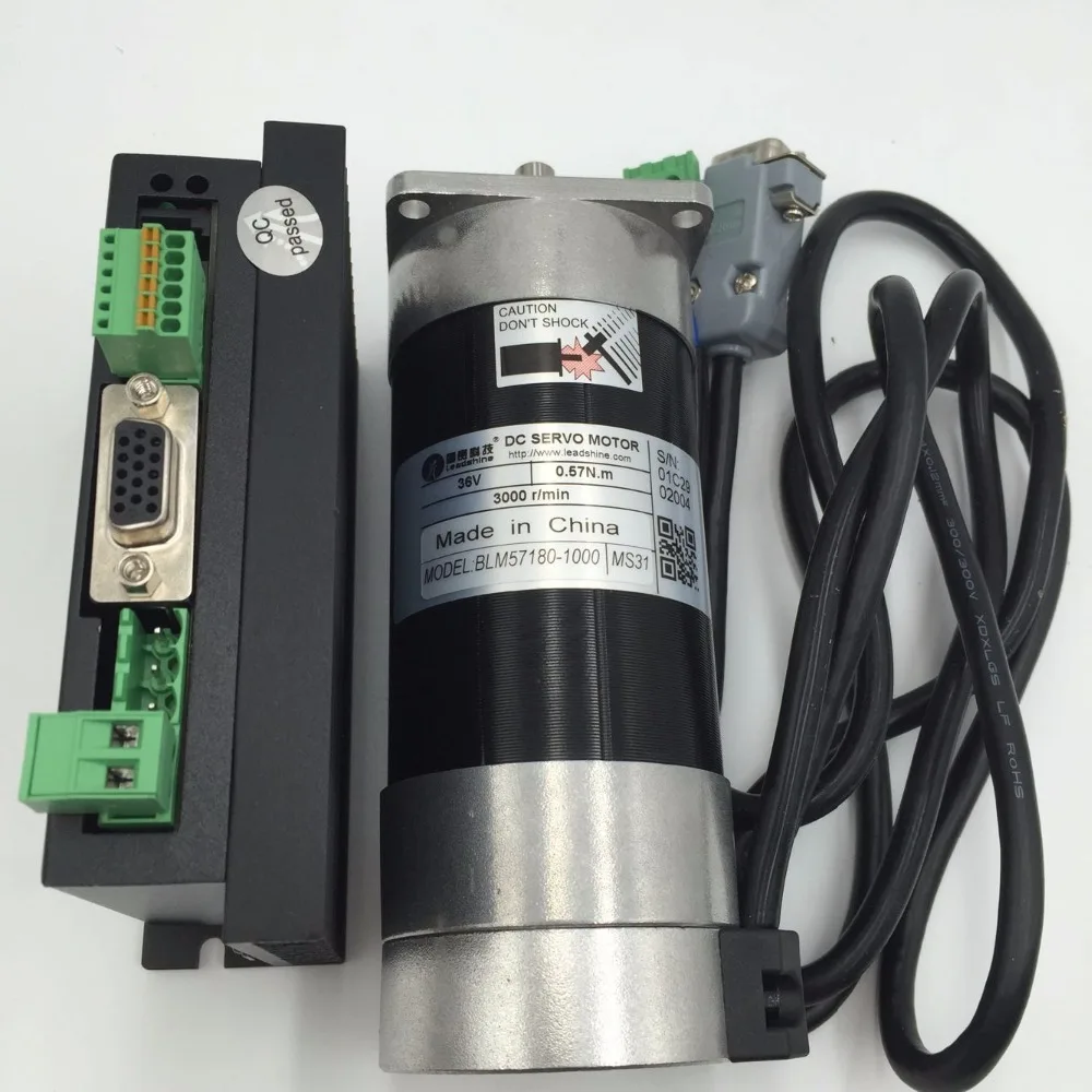 180 Вт DC бесщеточный Серводвигатель комплект 0.57нм 36В + ACS606 DC18-60V кабель Leadshine набор