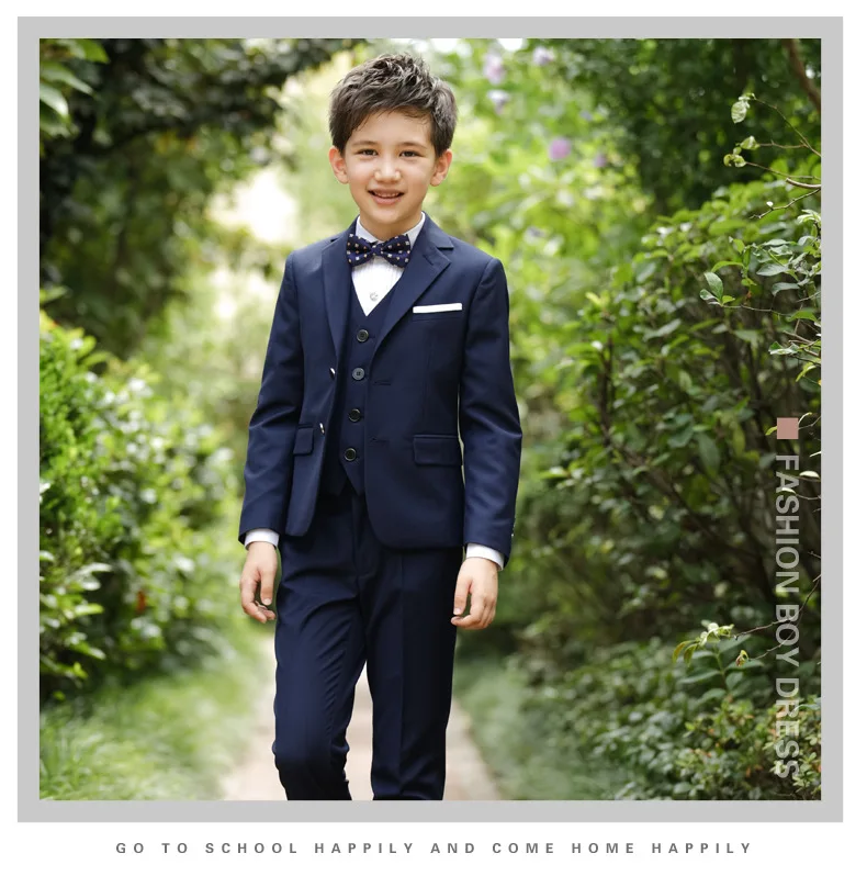 Новинка 2017 костюмы для мальчиков на свадьбу детские выпускной черные свадебные