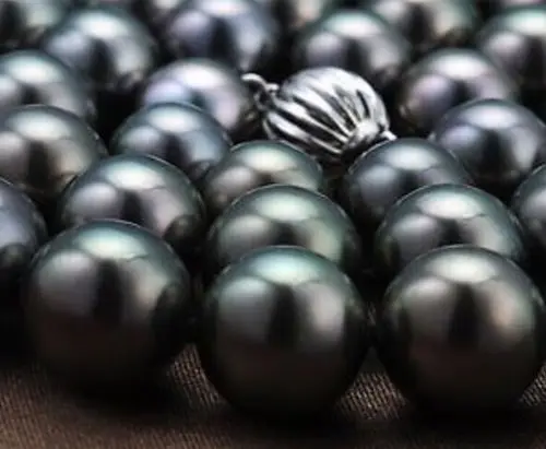 

Genuine Natural 10-11mm tahitian black Pearl necklace 18inch >>>Free shipping