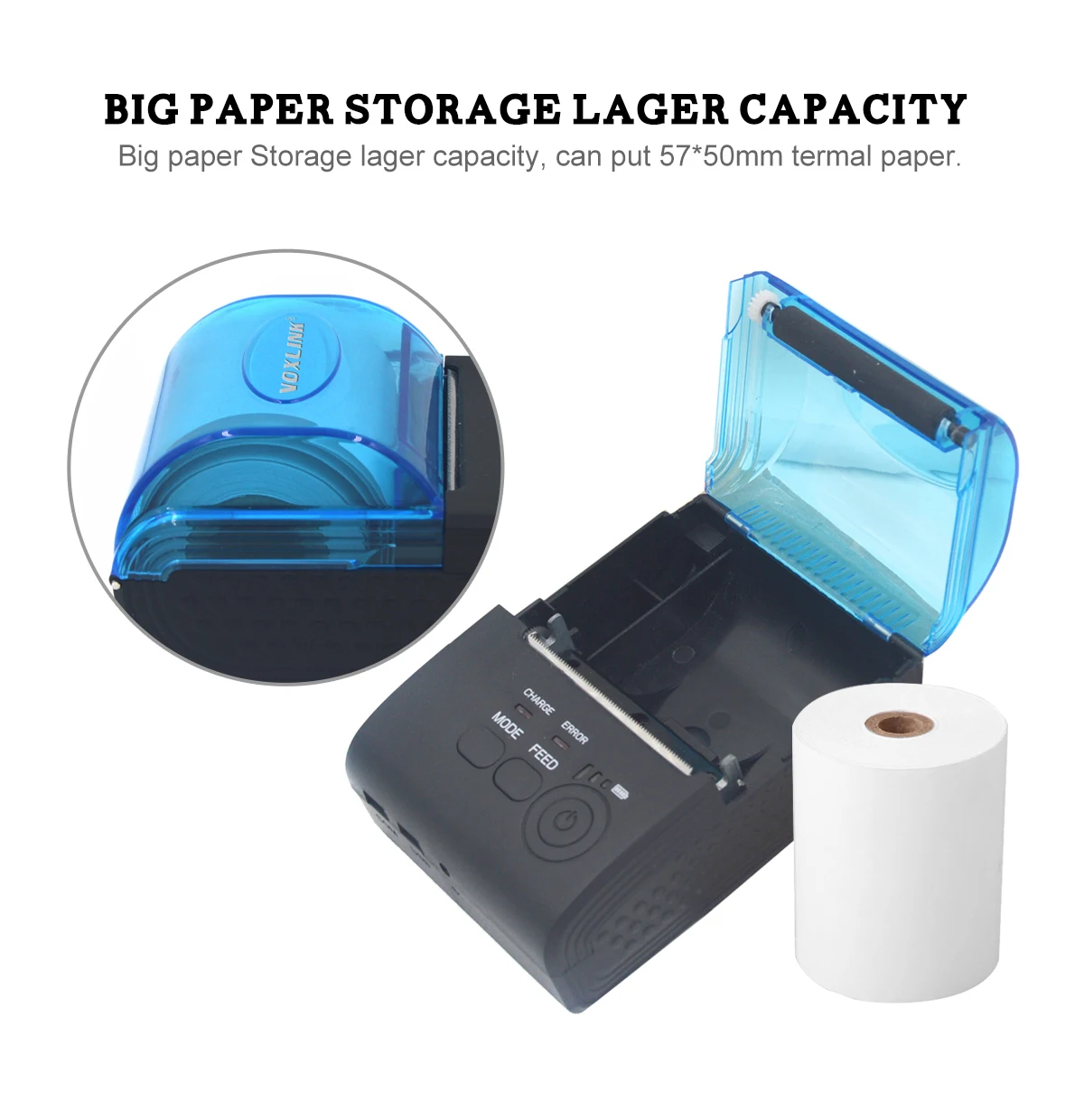 Voxlink карман 58 мм Bluetooth Термальность получения принтер Поддержка Android Системы