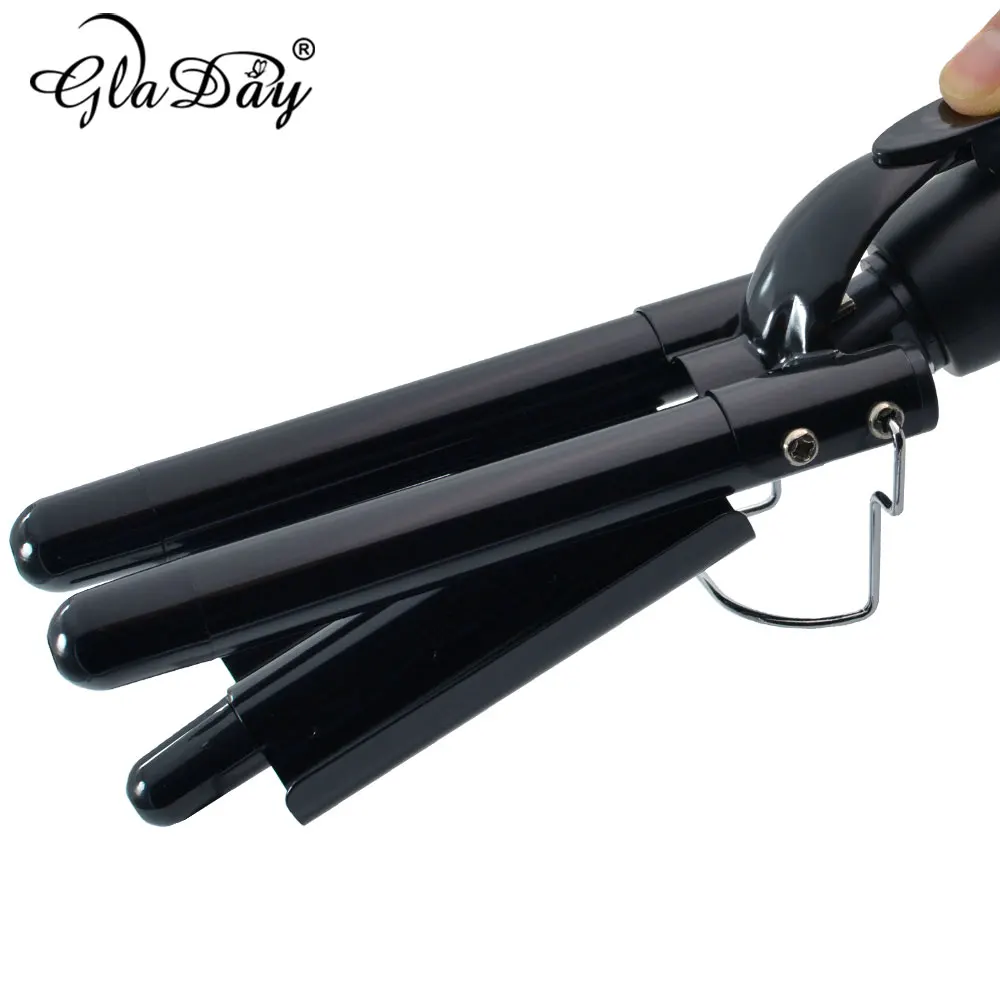 Щипцы для завивки волос керамическая палочка с 3 отделениями светодиодный