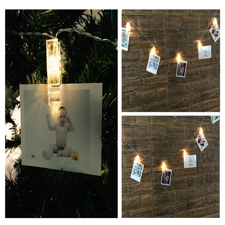 2 м светодиодная гирлянда с зажимом для фото сказочные огни AA батарейка украшения