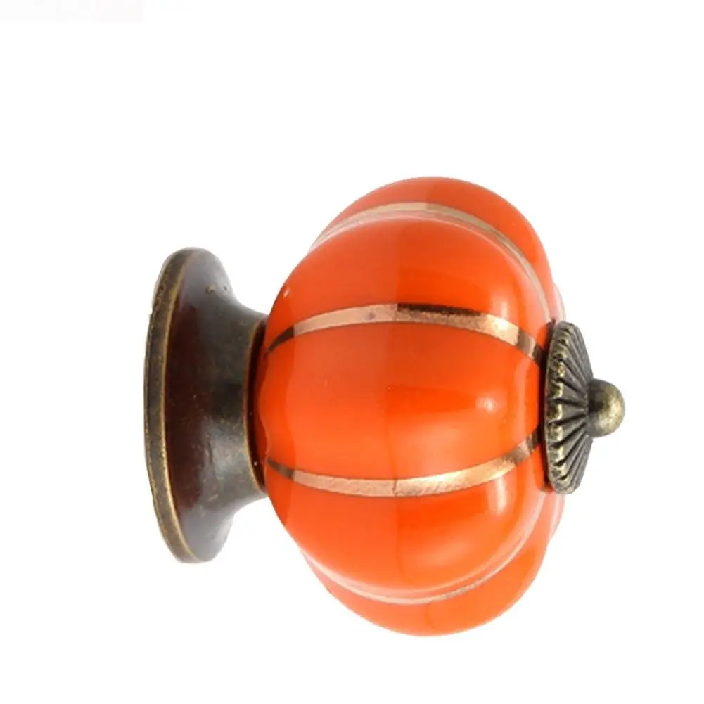 Vintage Pumpkin Door Knob Ceramic Knobs Cabinet Drawer Cupboard Kitchen Pull Handles Cute Design | Обустройство дома