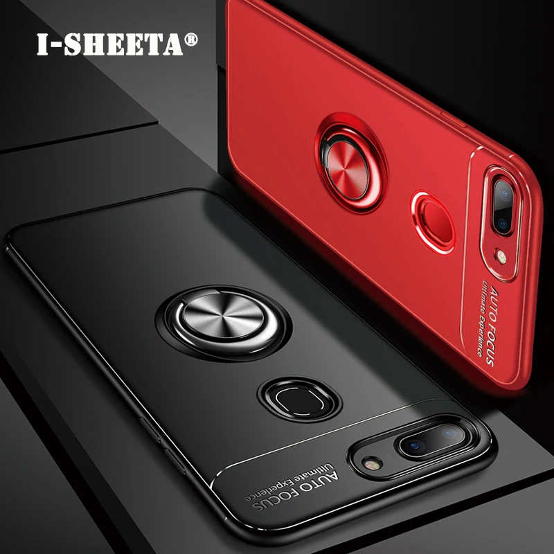 Тонкий матовый мягкий ТПУ чехол для Huawei Y6 Pro Y9 2019 360 металлическая подставка с
