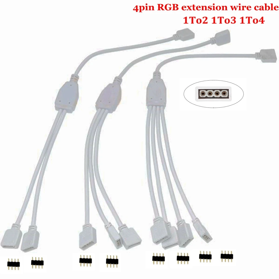 4 Pin 5 Pin коробка передач с коннектор RGBW удлинитель женщины отклонения в размерах на 1-2, 3, 4, разделительный провод для 5050 3528 RGB/RGBW/RGBWW Светодиодные ленты светильник