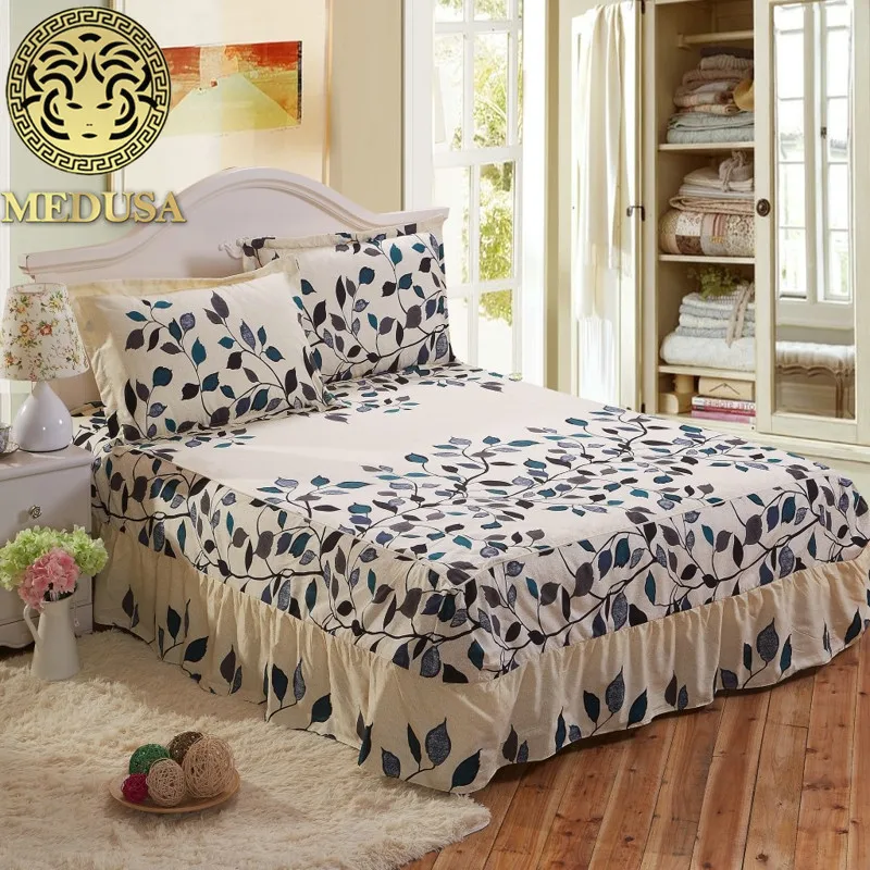 Медуза Кантри стиль потертый шик кровать юбка наволочки 3 шт. Комплект