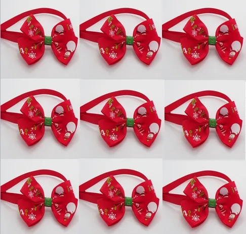 100 шт./лот рождественские праздничные галстуки бабочки для собак милые Галстуки