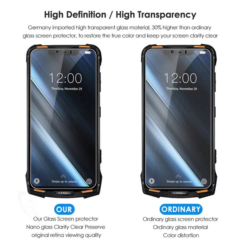 Qosea Для Doogee S90 Премиум прозрачное закаленное стекло Противоударная защитная