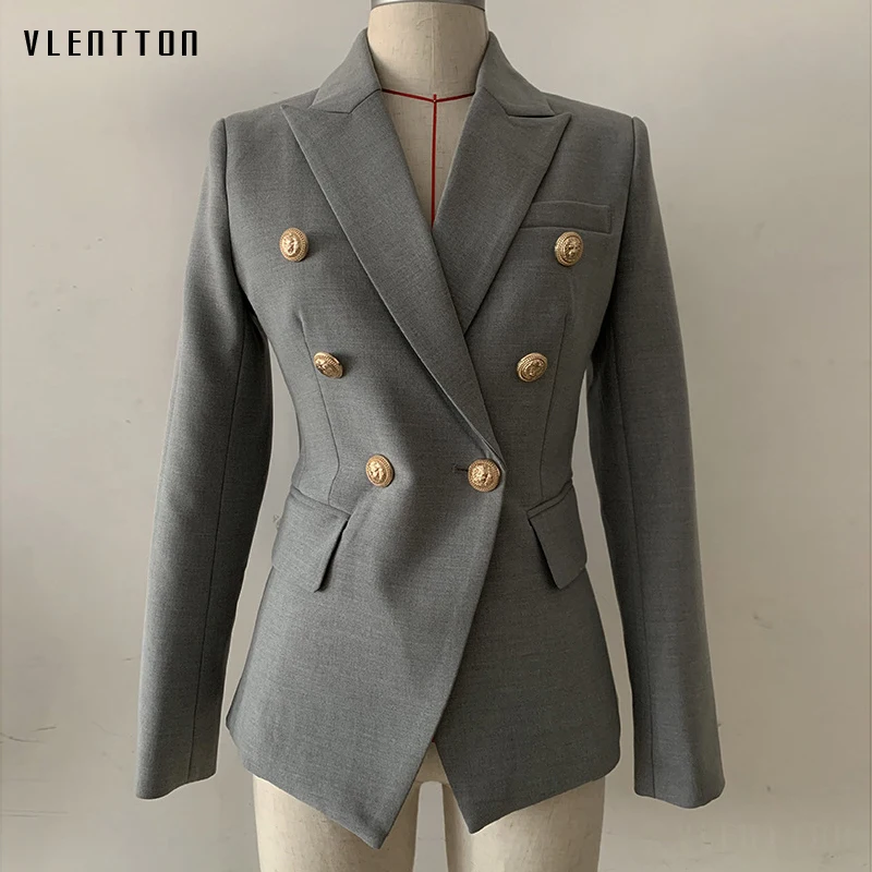 Женский двубортный Блейзер облегающий офисный костюм с длинным рукавом на весну