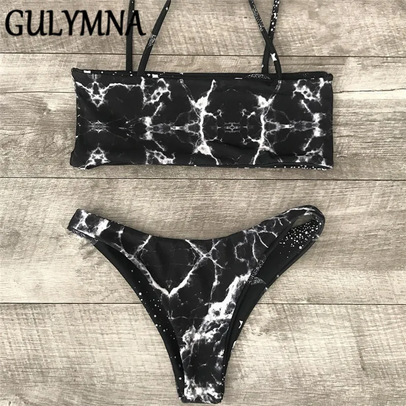 Женский бразильский купальник с принтом GULYMNA низкой талией бандо Mayo Biquini Maillot De Bain
