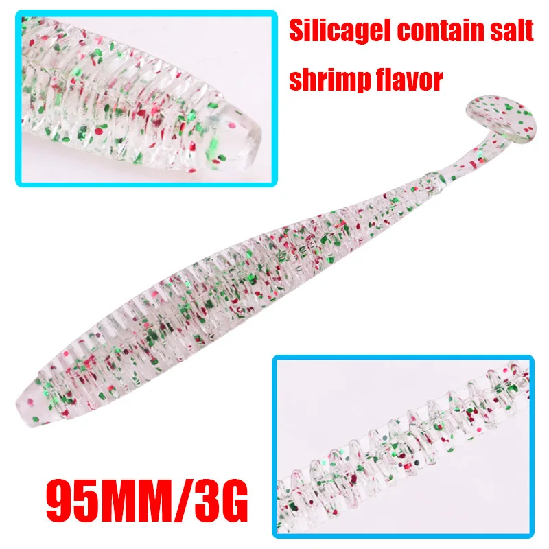 10pcs/Lot Soft Lures Silicone Bait 95mm 3g Fishy Smell Salt Goods For Sea Fishing Artificial Swimbait Wobblers Fishing Tackle