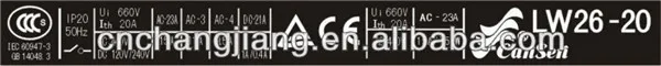 Кулачковый переключатель Ue 440V Ith 20A изолирующий переключатель 3 полюса(CE, CCC, TUV сертификат