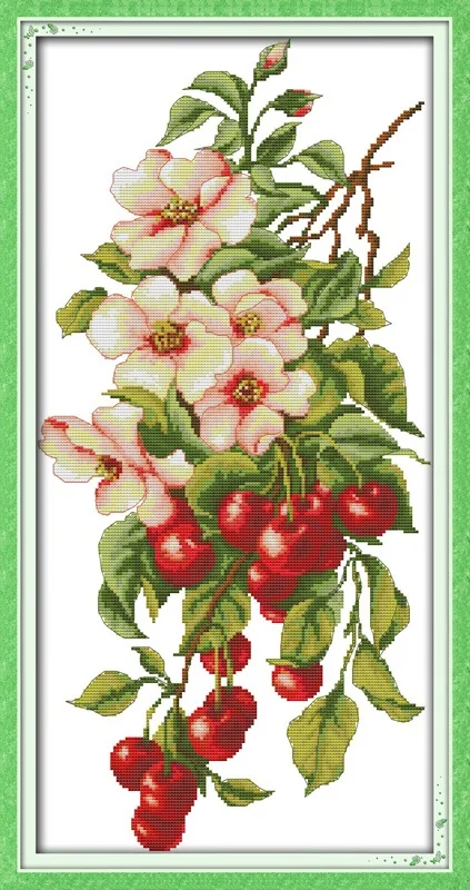 J232(2) Joy Sunday фрукты и цветы домашний декор J231(1) J232(2) J233 J241 Вишневый виноград и розы цветы и яблоки наборы для вышивки крестом - Цвет: J232(2)