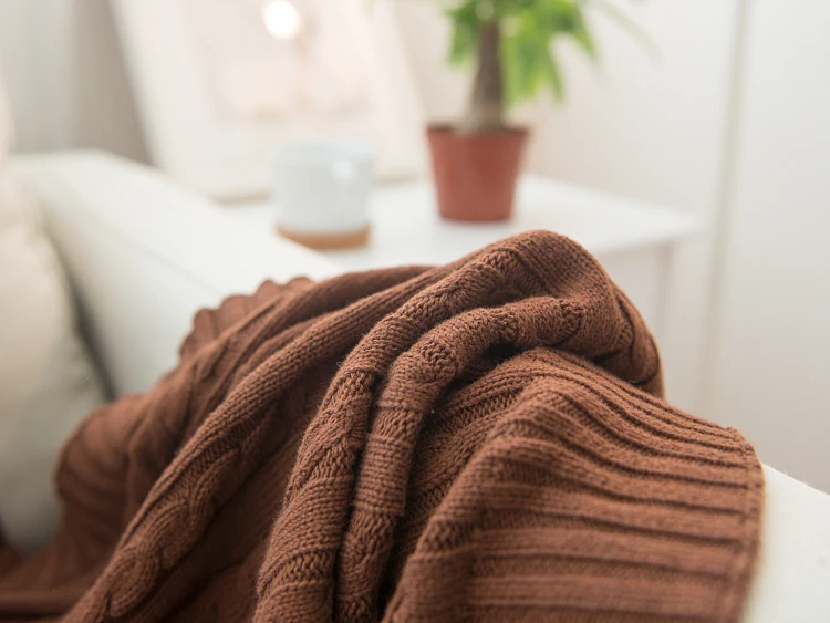 Трикотажное одеяло банкет 100% хлопок супер мягкое на кровать/диван покрывало