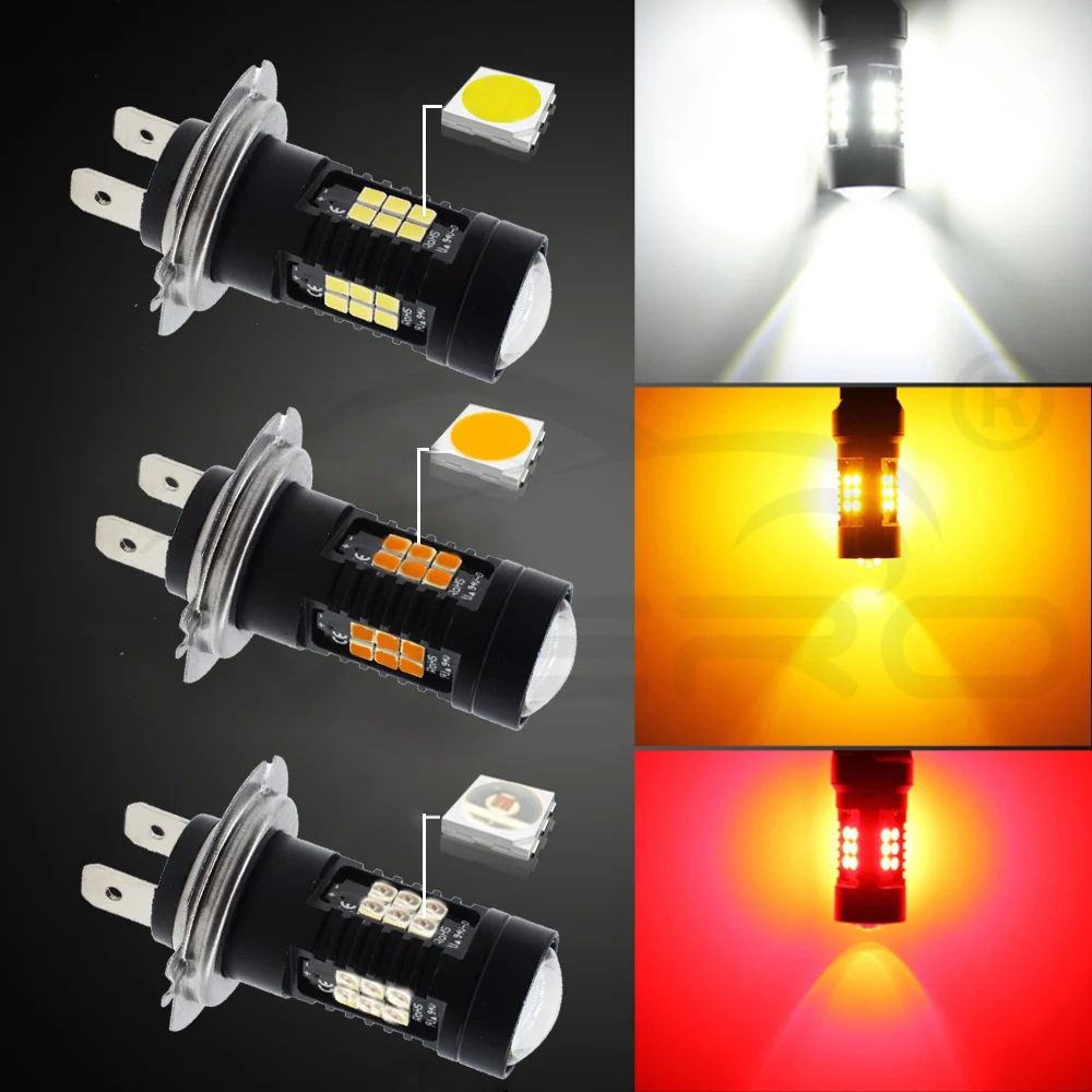 1 шт фара 9004 9005 9006 9007 H4 H7 H8 H10 H16 P13W R5W 3030 чипы 21 SMD 1260LM DRL 9~ 20V противотуманная фара в сборе