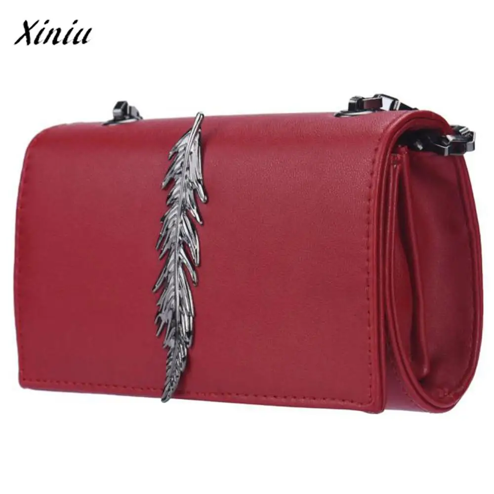 Мода новые женские bolsas feminina девушка кожа Мини Малый перо металлической цепью сумка сумки женская сумка мессенджер