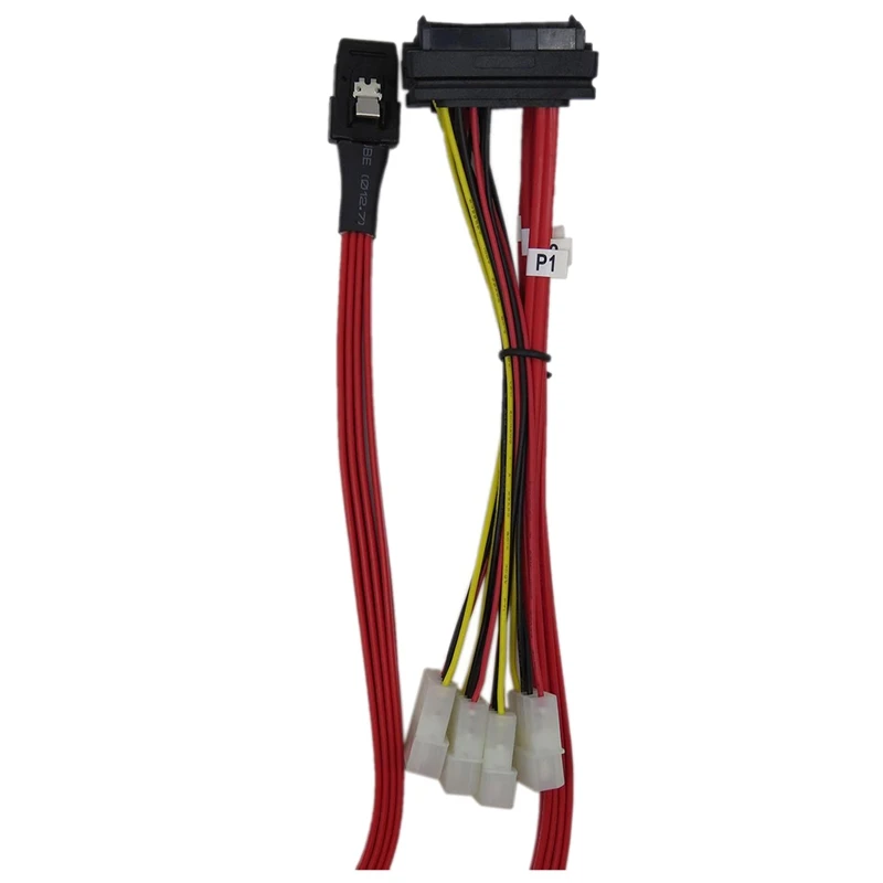 Mini SAS 36P SFF8087 to 4 X SFF 8482 29P with Power Red Cable 1M |