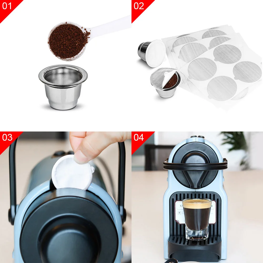 Многоразовые кофейные капсулы Nespresso 2 100 уплотнений нержавеющая сталь кофемашина