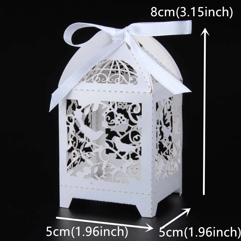 50 шт. клетка для птиц лазерная резка Свадебная коробка любимых конфет Подарочная