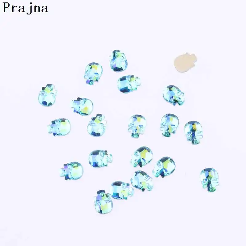 Бесплатная доставка стеклянная головка черепа Prajna для дизайна ногтей украшение