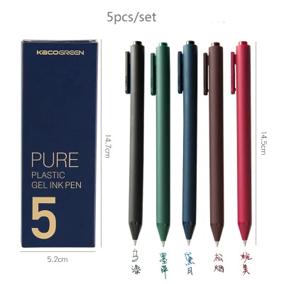 5pcs 5 шт./компл. Винтаж ретро набор гелевых ручек 0,5mm для школы и Цвет нажата в штучной упаковке ручка для подписи для студента, ручка, школьные принадлежности - Цвет: 5pcs