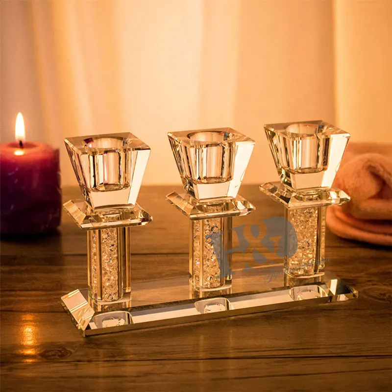 H&ampD Ship from US Crystal 3.5inch Clear Pillar Candlestick Holder for Home Table Decor Wedding Event Candelabra | Дом и сад