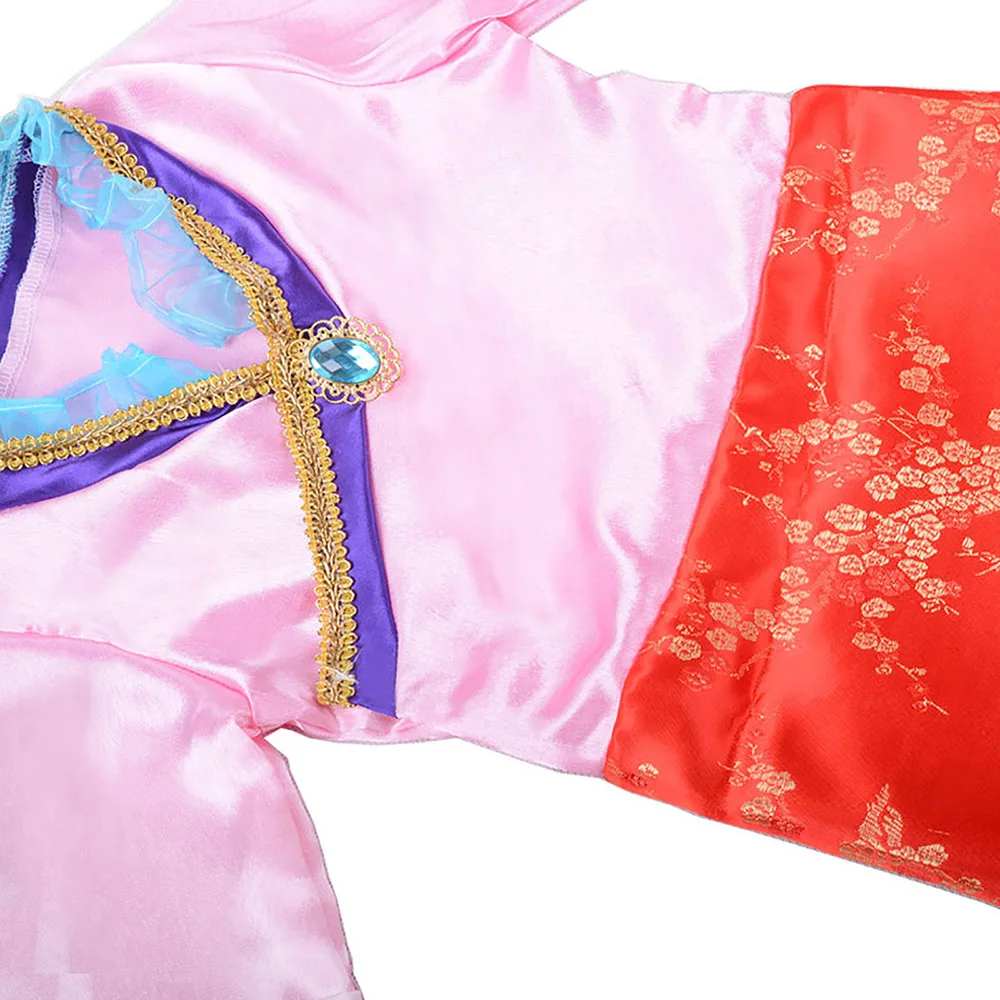Child Mulan Costume Asian Princess Dress Up Outfit Chinese Tang Dynasty Traditional Fancy Dress Halloween Costumes for Girls