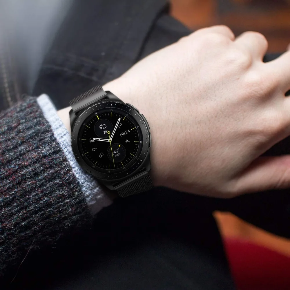 Миланский ремешок для samsung Galaxy watch 46 мм/42 мм/Active 2 band gear S3 Frontier/S2/sport из нержавеющей стали huawei watch GT 46 мм