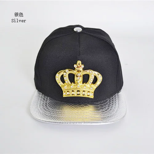 Искусственная крокодиловая кожа Mesuda хип-хоп кепка лев голова в короне Snapback шляпы золотые стразы хип-хоп шляпа для мужчин и женщин подарок - Цвет: D00233