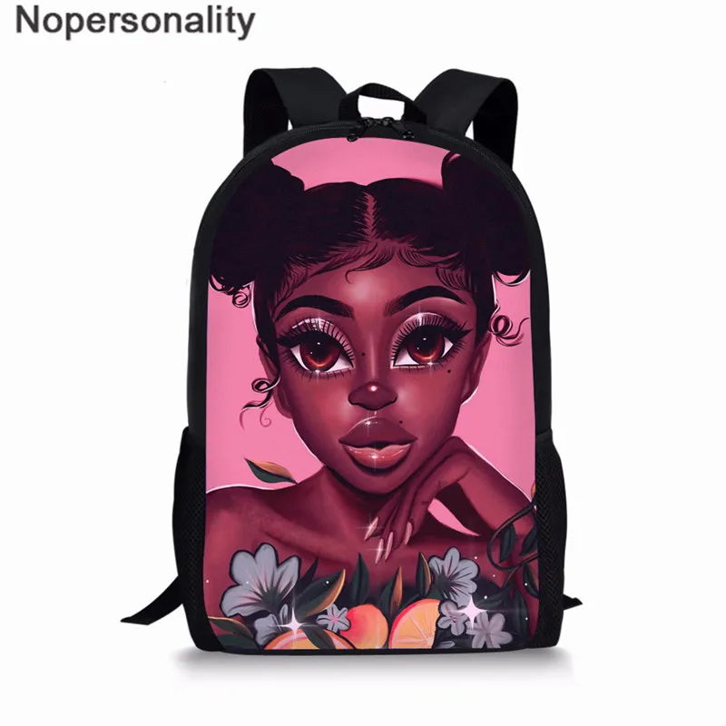 LH1057C Nopersonality Black Art Afro Girl Print African Backpack for School Teenage Girls Book Bags Toddler Schoolbag Mochila Escolar - Цвет: LH1057C
