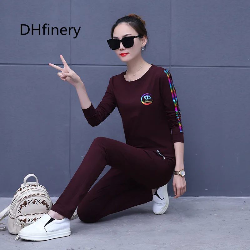 Комплект хлопка из двух частей свитер с длинным рукавом Весна и Осень Новый